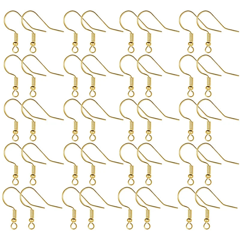 Ganchos de Aro Acero Dorado Quirurgico 50 Pares