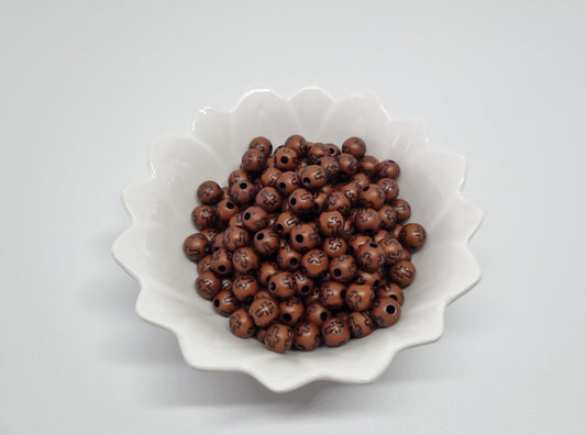 Cuentas Plasticas Cruz Cafe Redonda 50g
