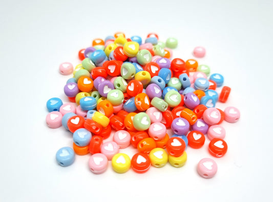 Cuentas Corazones Multicolor Pastel 500g
