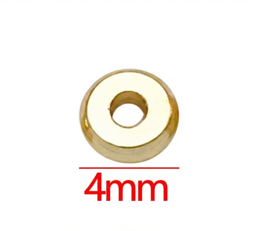 Separador Tipo Dona Acero Dorado 4mm