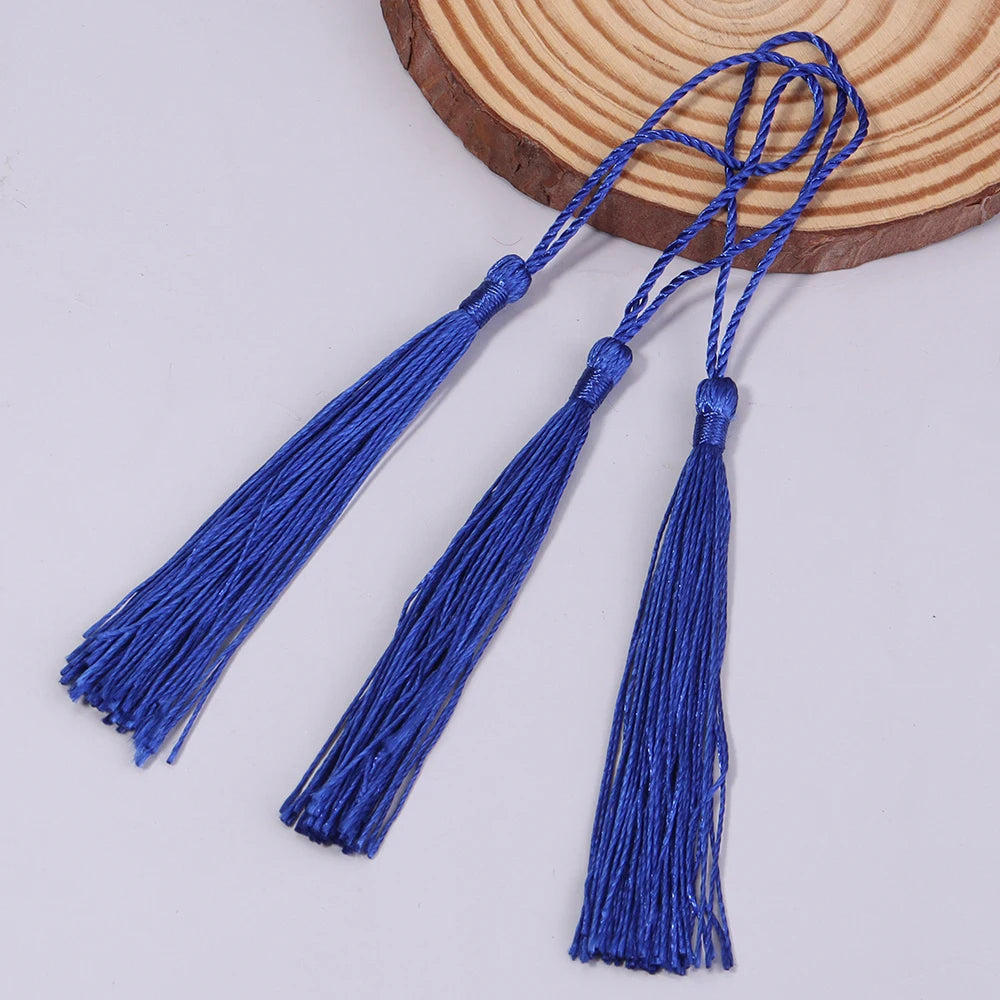 Borla Hilo Seda Azul 8cm - 10pcs