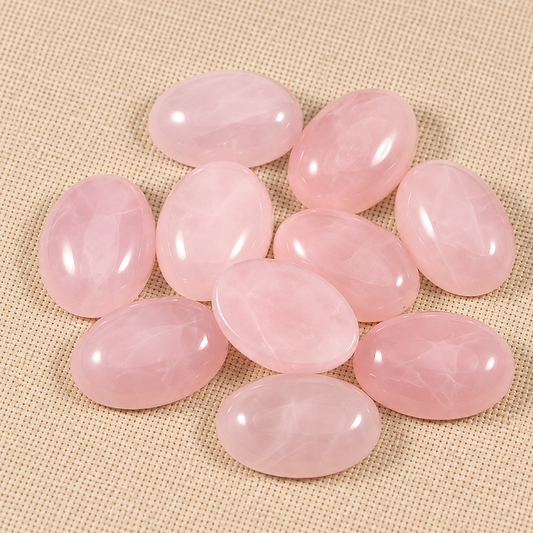 Cabujón (Cabuchón) Cuarzo Rosa 1.8x2.5cm - 1 PCS