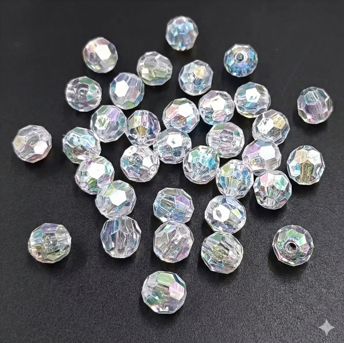 Cuentas Facetadas Traslucidas Tornasol - 40gr