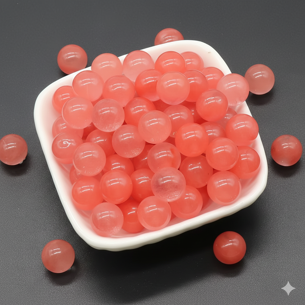 Cuentas Cuarzo Cherry Sin Perforacion
