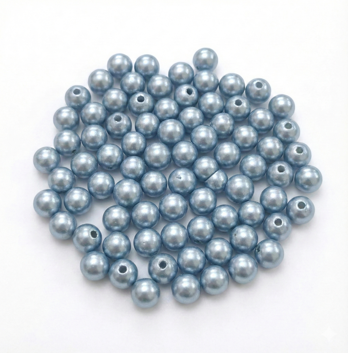 Perlas Azul Plateado Plásticas - 40gr