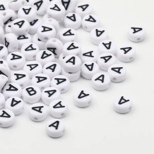 Letras Acrílicas Blanco Redondo A-Z
