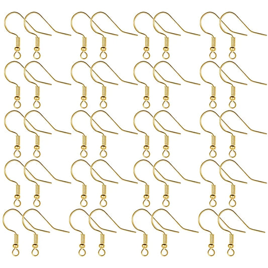 Ganchos de Aro Acero Dorado Quirurgico 50 Pares