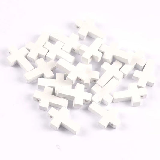 Cruz Madera Blanca 22x15mm - 50pcs