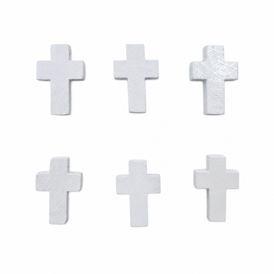 Cruz Madera Blanca 22x15mm - 50pcs