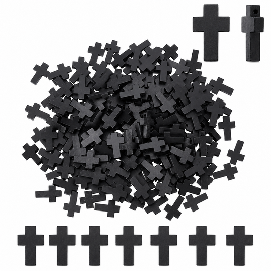 Cruz Madera Negro 22x15mm - 50pcs