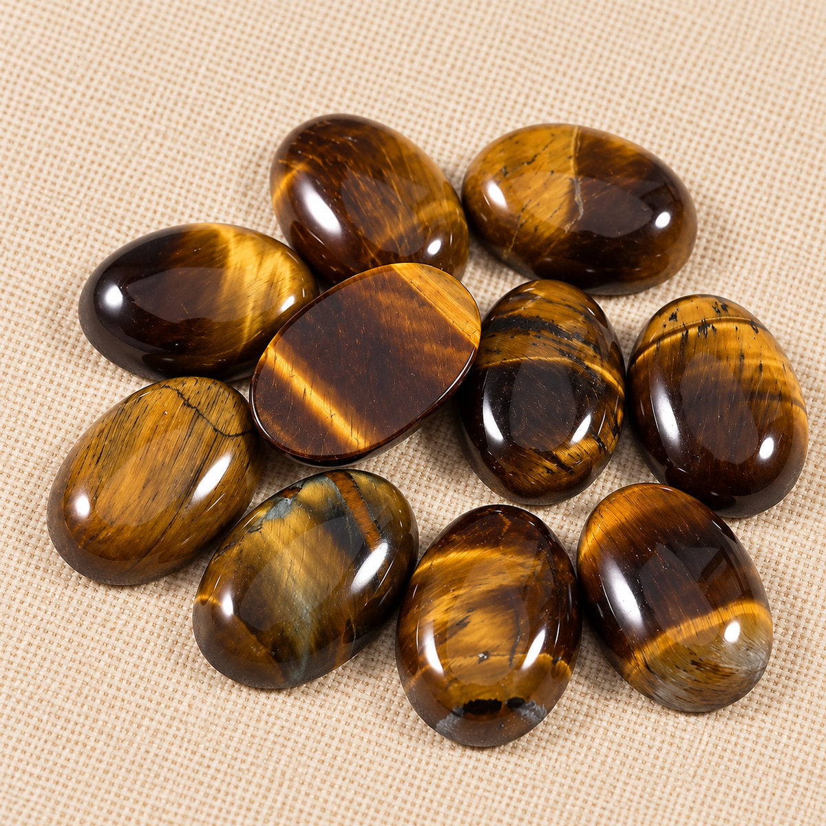 Cabujón (Cabuchón) Ojo de Tigre 1.8x2.5cm - 1 PCS