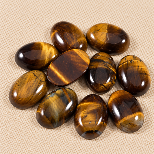 Cabujón (Cabuchón) Ojo de Tigre 1.8x2.5cm - 1 PCS