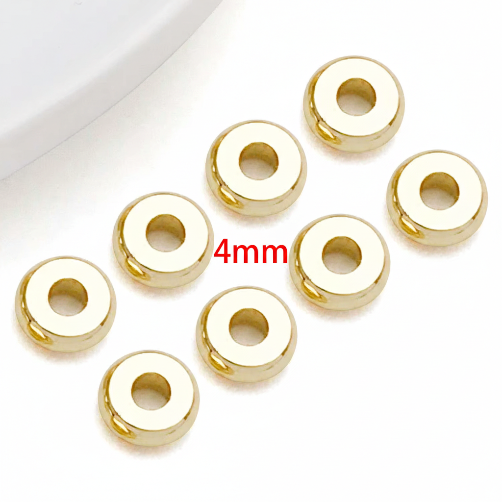 Separador Tipo Dona Acero Dorado 4mm