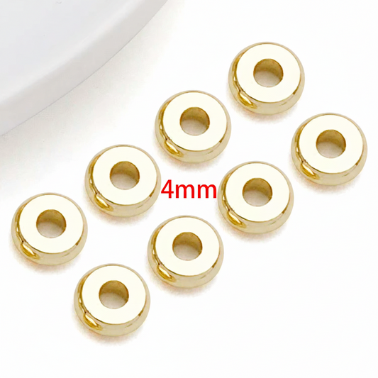 Separador Tipo Dona Acero Dorado 4mm