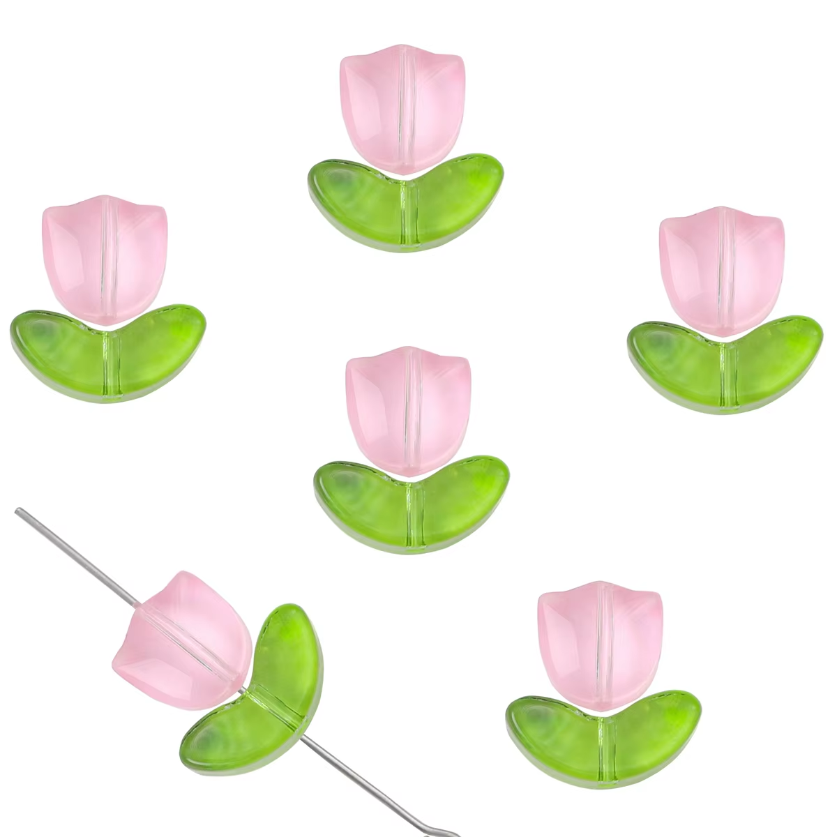 Tulipanes Rosado con Hojas Verdes - 10 Unid